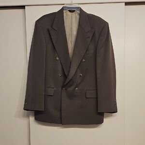 Classic Green-gray Double-Breasted Men's Blazer